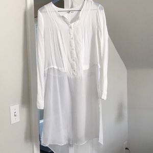 Long white BCBG generation tunic and coverup